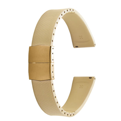 Cinturini per orologi in gomma Delugs CTS Fkm da 20 mm con fibbia a farfalla, 4 colori, texture unica, cinturino per orologi a sgancio rapido per orologi di marca
