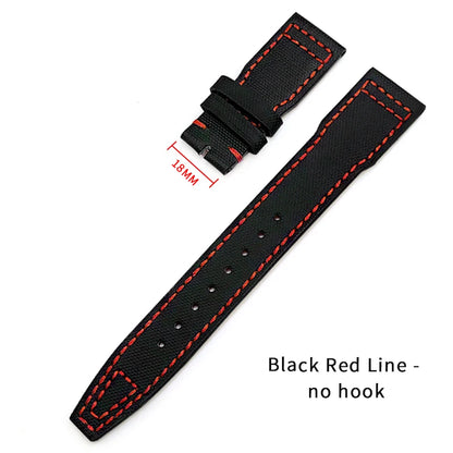 Bracelet de montre en cuir de Nylon 20mm 21mm 22mm pour montres IWC Big Pilot PORTOFINO IW3777 bracelet de montre en cuir de vache bleu vert noir rouge