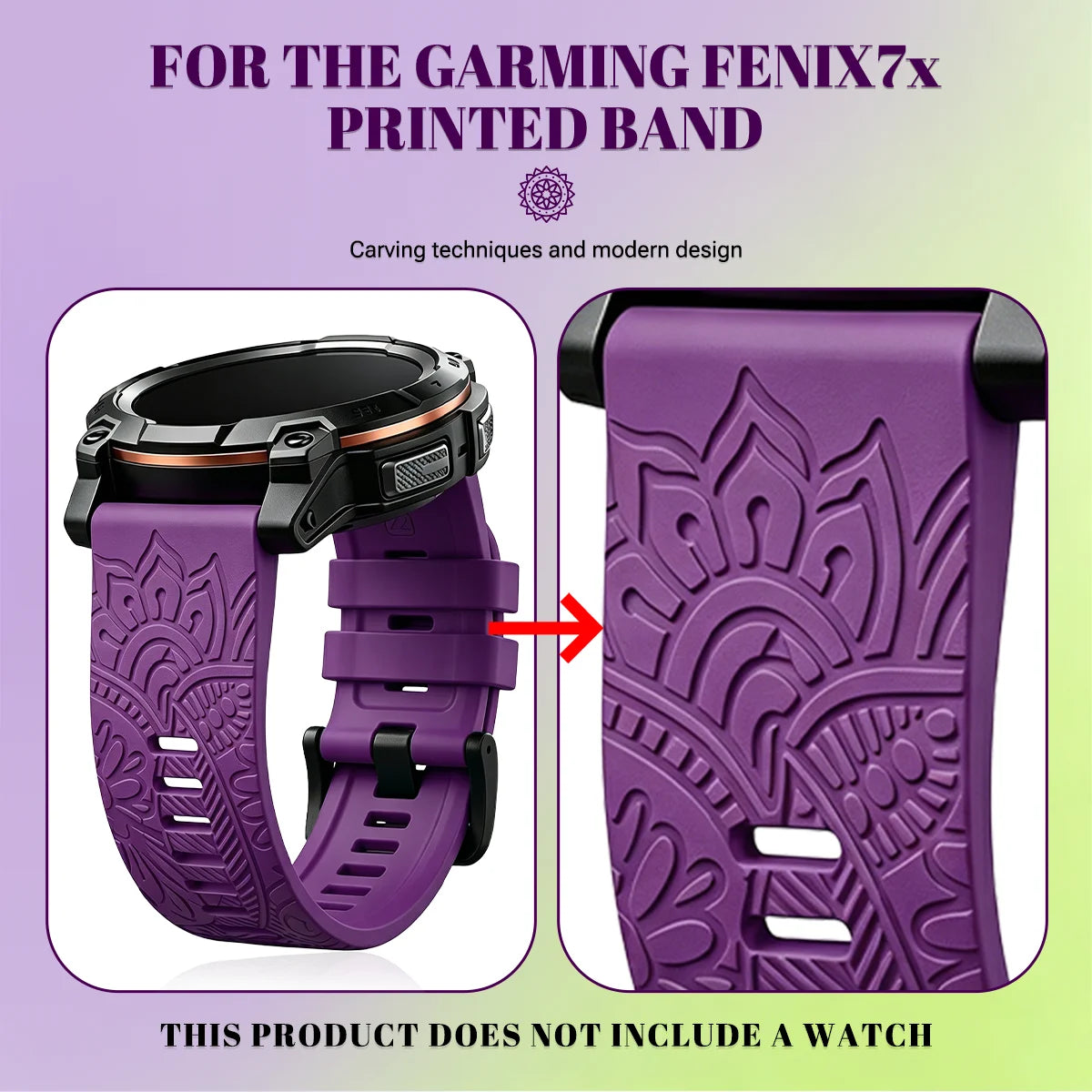 Bracelet en Silicone gravé, 20mm, 22mm, 26mm, pour Garmin Fenix 7X 7 Pro Solar/6X 6 Sapphire 5 5X Plus 3 3HR/Epix, bracelet de montre QuickFit