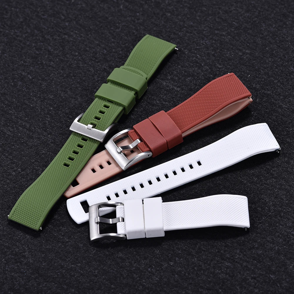 Nouveau bracelet de montre en Silicone Double couleurs personnalisé à dégagement rapide 20mm 22mm bracelet de montre doux Durable bracelets de montre de remplacement ceintures