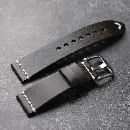 Handmade Vintage Calfskin Watch Strap for Men, Brown and Blue Strap, Soft Strap, Oil-Resistant, 18mm, 19mm, 20mm, 21mm, 22mm, 24mm