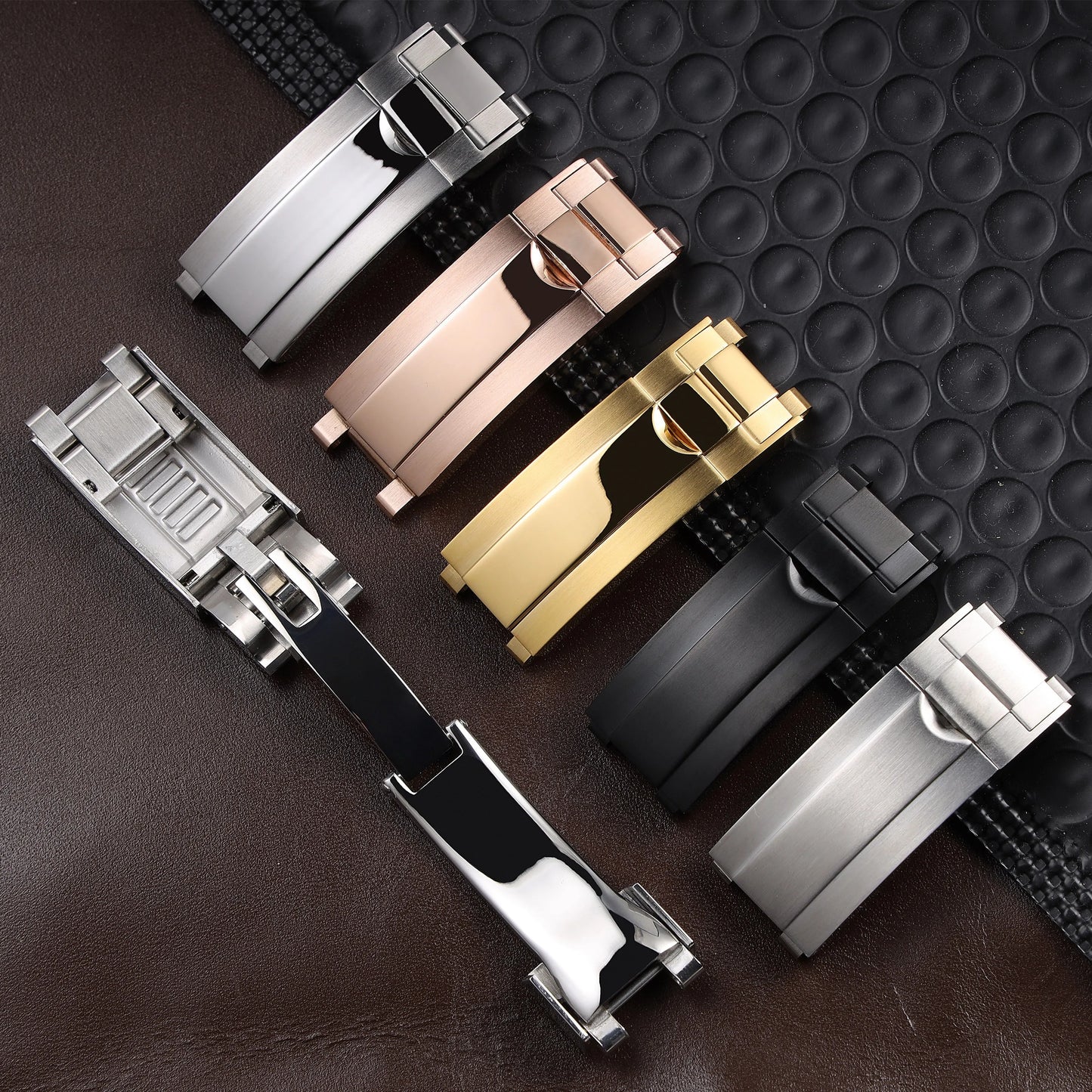 Fermoir de déploiement de verrouillage coulissant en acier inoxydable massif, 9mm x 9mm, haute qualité, pour Rolex Submariner GMT Daytona Date, boucle de montre en métal