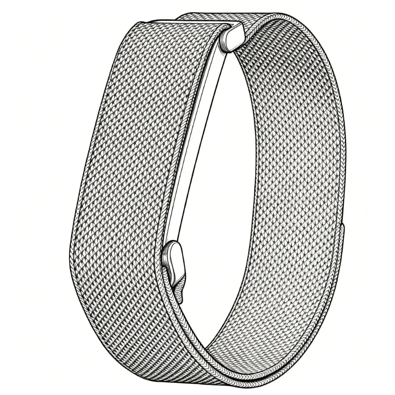 Nylon Watch Strap for Google Fitbit Air, Breathable Adjustable Sport Replacement Band, Lightweight with Metal Case