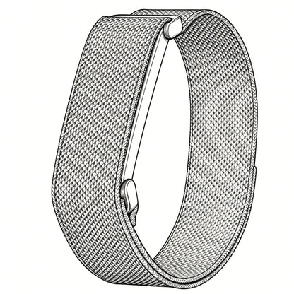 Nylon Watch Strap for Google Fitbit Air, Breathable Adjustable Sport Replacement Band, Lightweight with Metal Case