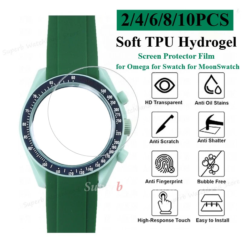 TPU Soft Hydrogel Film for Omega, Screen Protector for Swatch Watch, Full Cover Clear Film, Not Glass