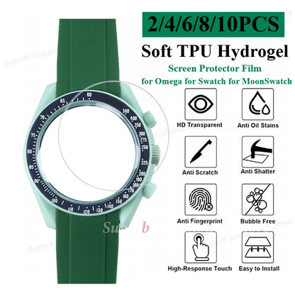 TPU Soft Hydrogel Film for Omega, Screen Protector for Swatch Watch, Full Cover Clear Film, Not Glass