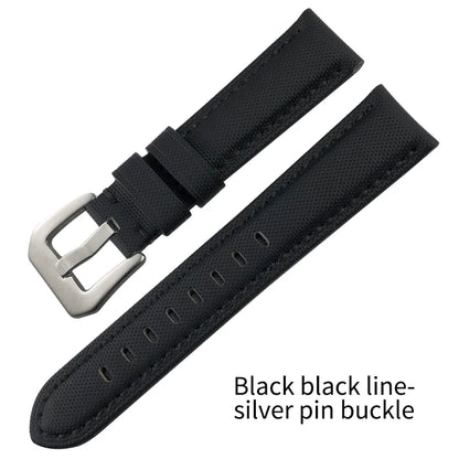 Cinturino per orologio in tela di nylon da uomo, 20mm, 21mm, 22mm, 23mm, 24mm, 25mm, 26mm, per Panerai Seiko Breitling Citizen, cinturino universale in pelle
