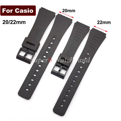 20mm 22mm Resin Watch Strap for Casio Watch Classic Style Universal Silicone Sport Watch Band for Men Women Watch Accessories
