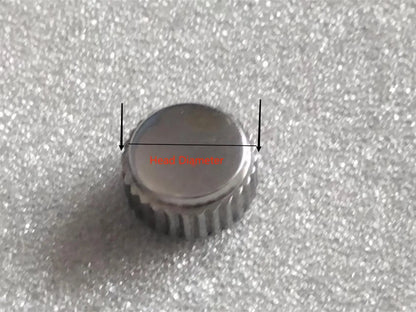 Couronne de montre en acier couleur argent, diamètre de tête 3.5mm-7mm avec Tube plat pour la réparation de montres L4429, 1 pièce