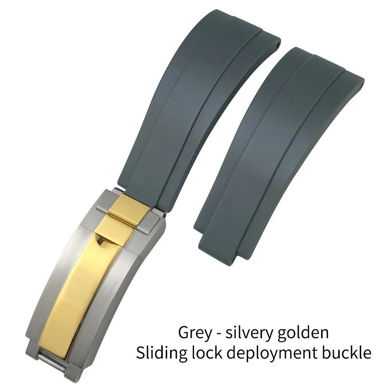 Natural Rubber Watch Strap for Rolex SUBMARINER Explorer Air King Deepsea, Soft Silicone Watch Band, High Quality, 20mm, 21mm