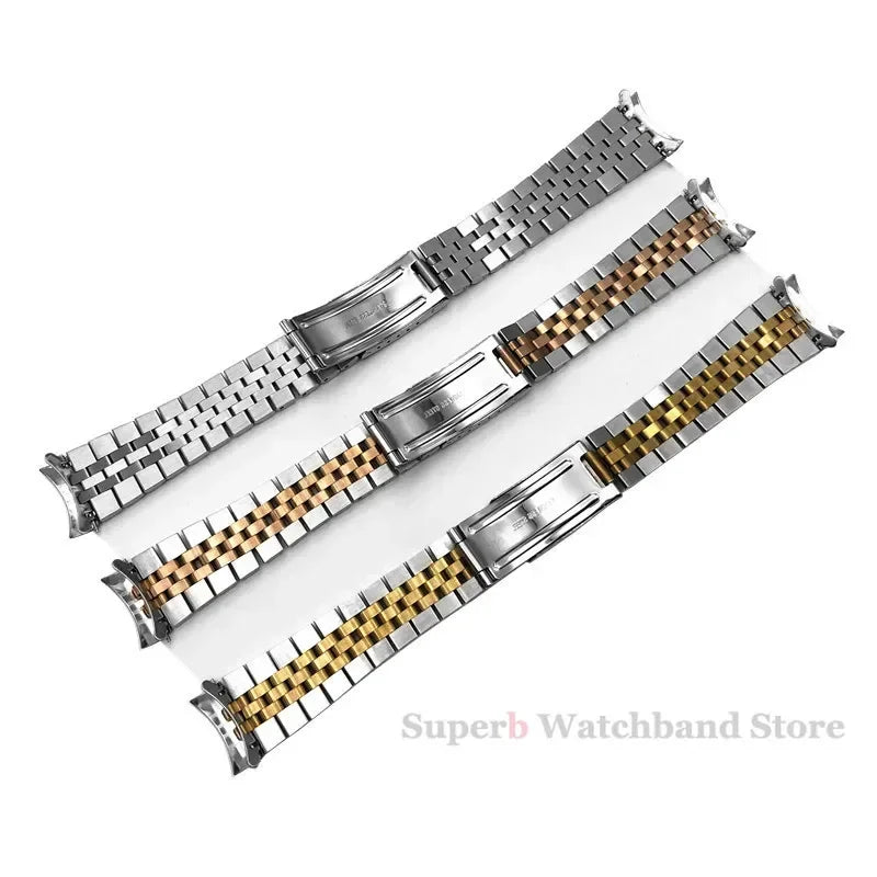 Bracelet en acier inoxydable à extrémité incurvée pour homme, SeATM SkxHouseSkx009, Jubilee Sports Strap, Structure pliante, 18mm, 19mm, 20mm, 21mm