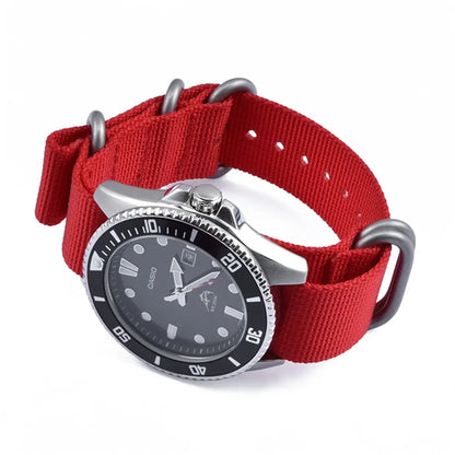 Bracelet en Nylon Noir de Haute Qualité pour Homme, Accessoire de Plongée à Rayures Militaires, pour Montre DW SeATM, 20mm 22mm