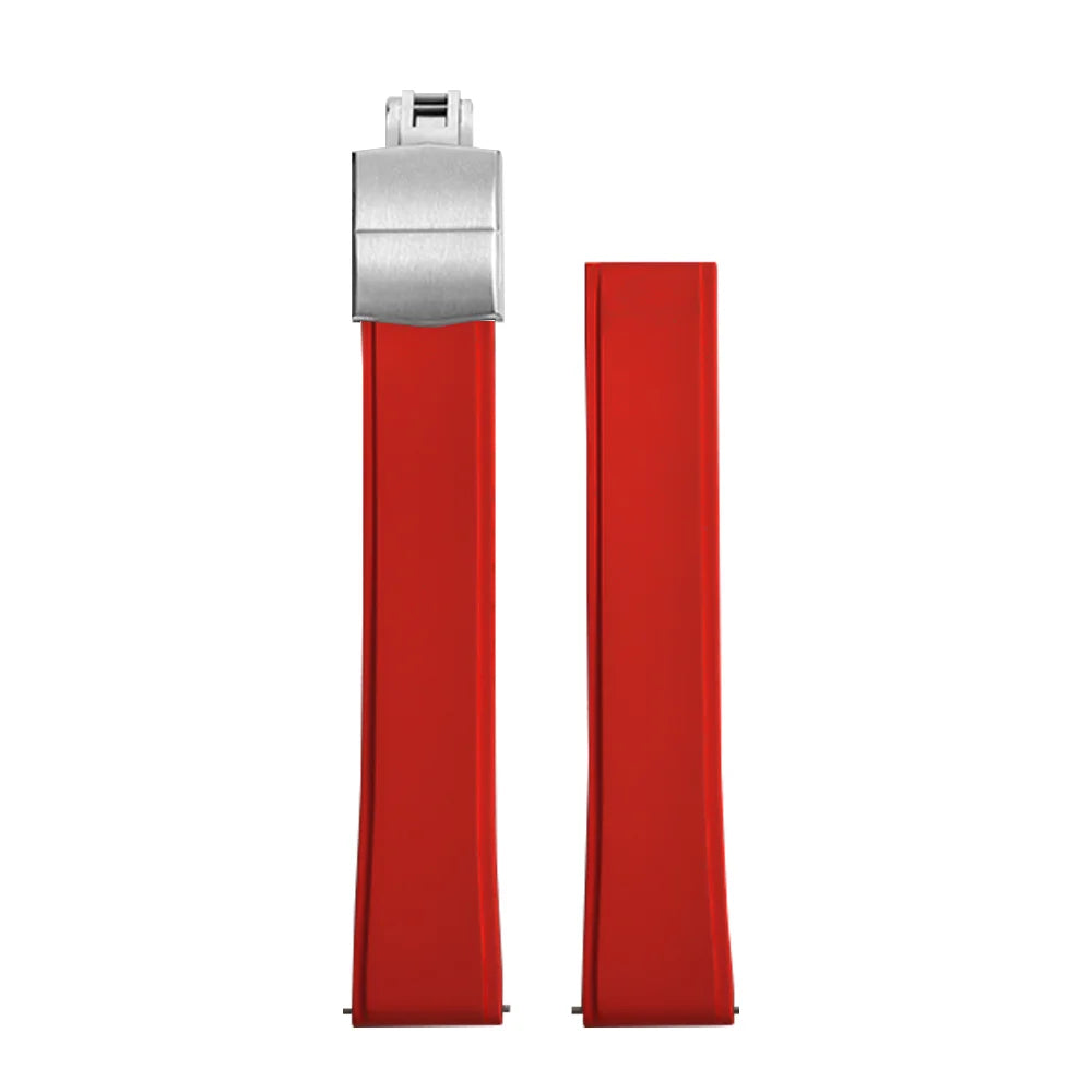 CTS – bracelets de montre FPM en caoutchouc fluoré, 19/20/21/22mm, boucle papillon à dégagement rapide, ceintures de plongée souples unisexes découpées à la taille