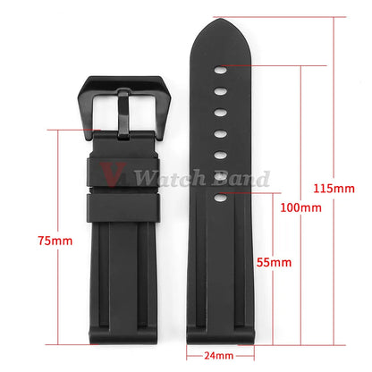 Silicone Watch Strap for Panerai PAM, 20mm 22mm 24mm 26mm, Camouflage, Waterproof Rubber Band, Universal Sport Accessories
