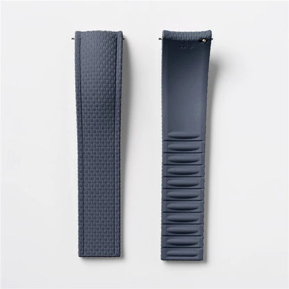 Bracelet de montre en caoutchouc fluoré FKM 18/19/20/21/22/24 mm avec boucle déployante universelle pour hommes, bracelet de remplacement CTS pour Seiko et Omega