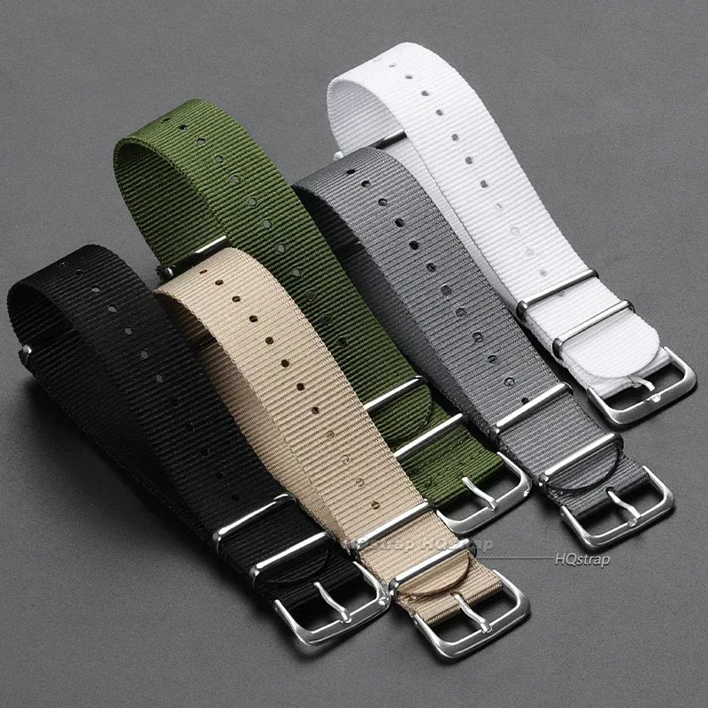 16mm 18mm 20mm 22mm bracelet de sport militaire en Nylon tissu en Nylon accessoires de ceinture bandes de boucle de ceinture bracelet de montre noir pour Omega pour Seiko