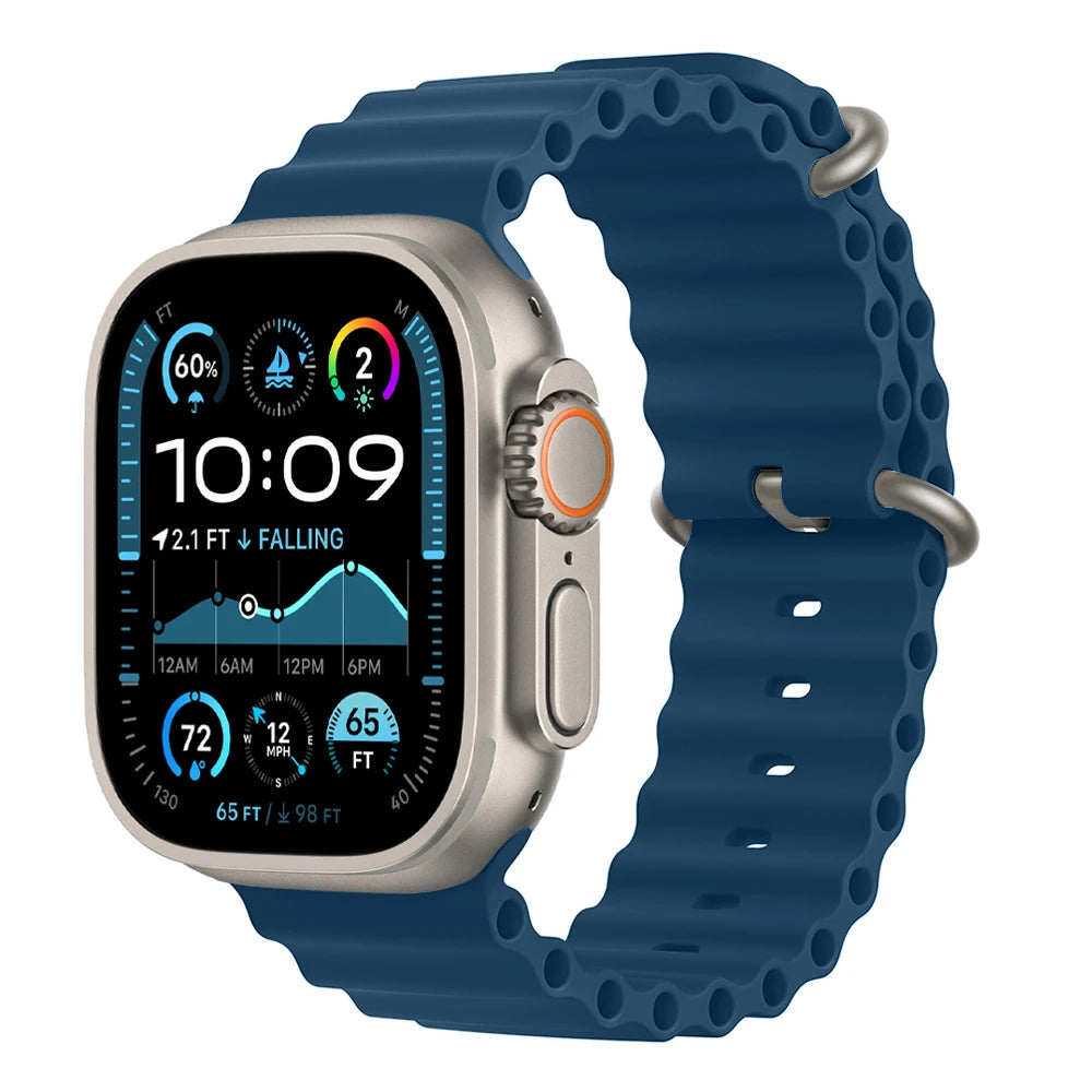 Bracelet Ocean pour Apple Watch Ultra 3 2, 49mm 46mm 44mm 40mm 45mm 41mm 42mm, Correa Bracelet iWatch Series 11 10 9 SE 8 7 6 5 4