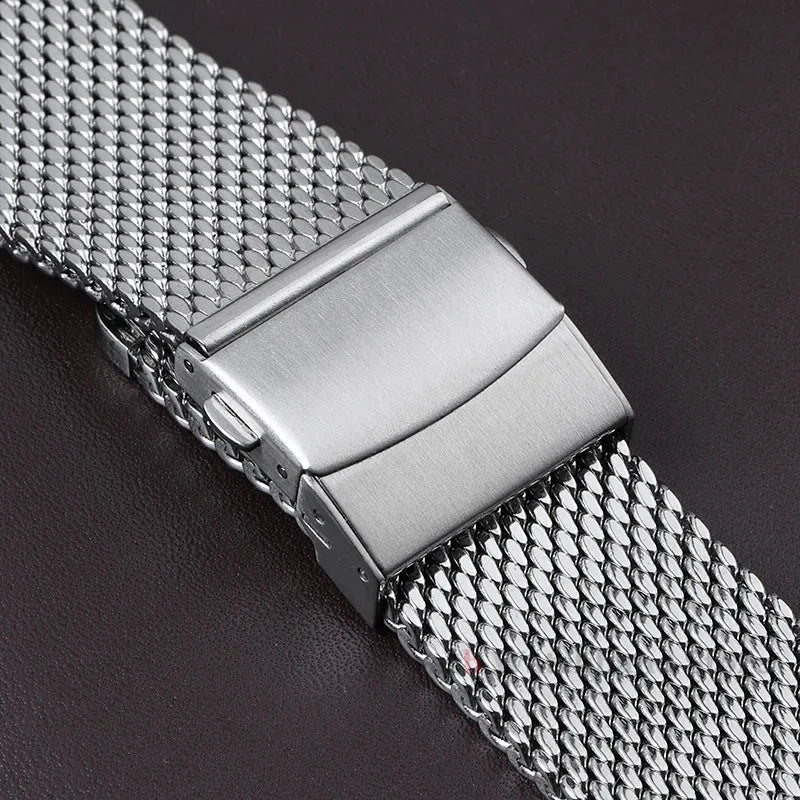 Bracelet de montre en acier inoxydable tissé milanais, bracelet de montre, Rolex, Omega, IWC, 18mm, 20mm, 22mm, 1.0mm, 0.6mm, haute qualité