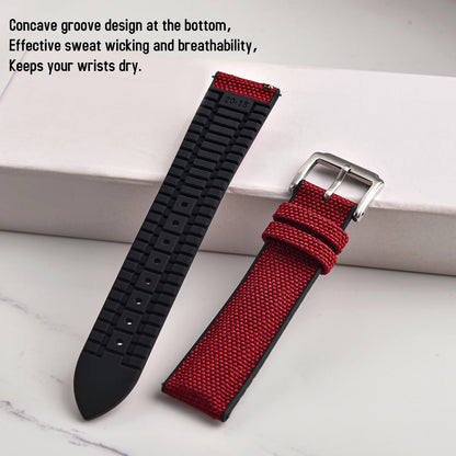 Cinturino in tela di nylon 18/19/20/21/22mm, impermeabile, sportivo, in gomma siliconica, cinturini per orologi a sgancio rapido, cinghie a vela per donne e uomini