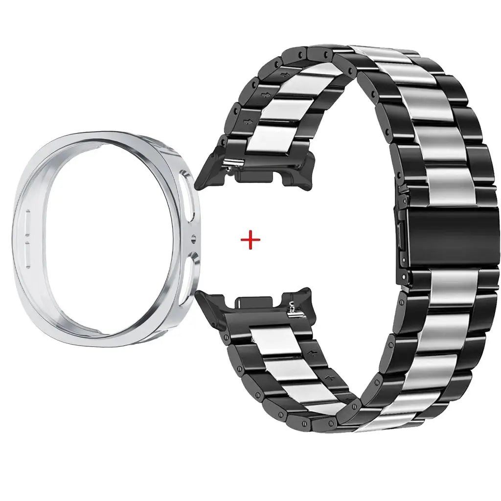 Stainless Steel Watch Band + Case for Samsung Galaxy Watch 8 40mm 44mm, Full Cover Metal Strap