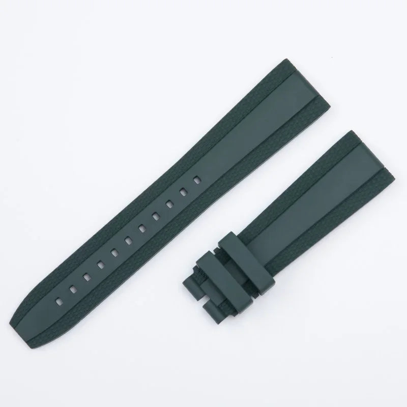 Bracelet en caoutchouc fluoré à motif tissé, 20/22mm, avec boucle de 18mm, pour bracelet de montre Breitling Superocean AVENGER Navitimer