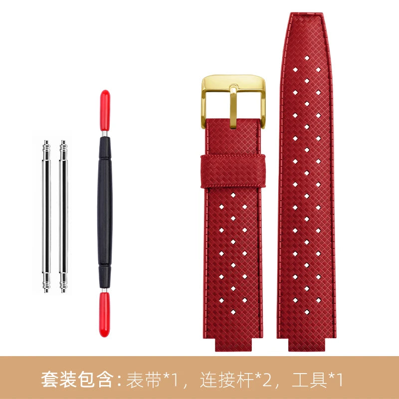 Cinturino in gomma per orologio LV, con apertura rialzata, Louis Vuitton, serie Tambour, Q1121, cinturino dedicato, uomo, donna, Q114k