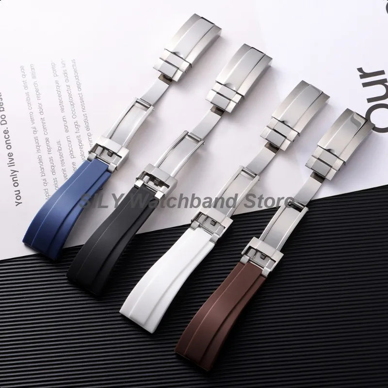 For Rolex 20mm Silicone Strap for Rolex Water Ghost Daytona Submariner, Rubber Silicone Watch Strap, Waterproof Bracelet