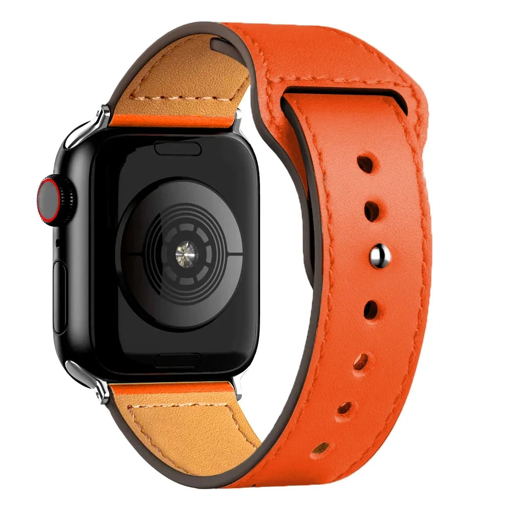 Cinturino in pelle per Apple Watch, Ultra 3, 49mm, 46mm/42mm, 41mm/45mm, 44mm, 40mm, iWatch serie 11 10 9 8 7 4 5 6 se