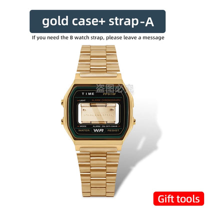 A158 169 Cassa in metallo Bracciale in acciaio inossidabile da 18mm per Caiso a159 a158 argento/nero/oro Cornice in vetro Uomo Donna Mod kit parte