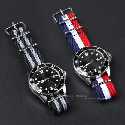 16mm 18mm 20mm 22mm bracelet de sport militaire en Nylon tissu en Nylon accessoires de ceinture bandes de boucle de ceinture bracelet de montre noir pour Omega pour Seiko