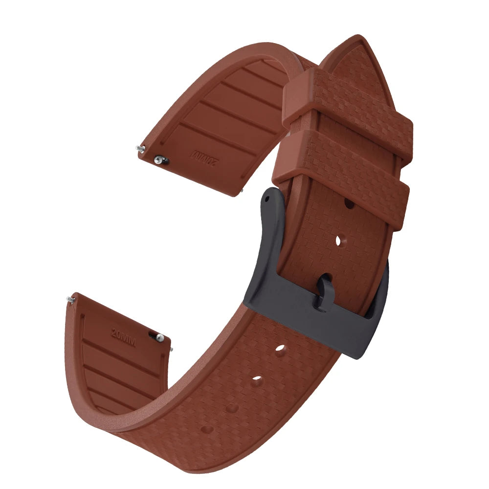 FKM Mosaic Rubber Watch Strap, 20mm 22mm, Quick Release, for Sport Diver, for Rolex Seiko Omega Cartier, Universal Belt