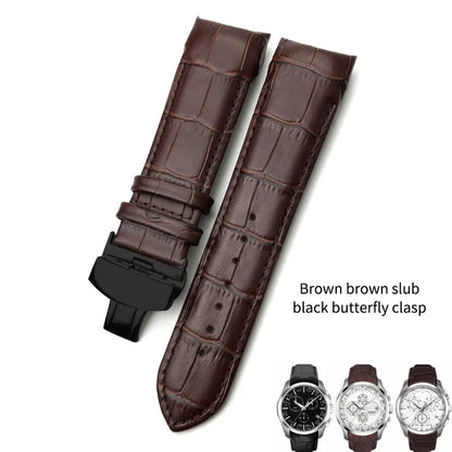 Cinturino per orologio in vera pelle 22mm 23mm 24mm adatto per Tissot T 035617 T035 cinturino in pelle di vacchetta nera fibbia deployante uomo