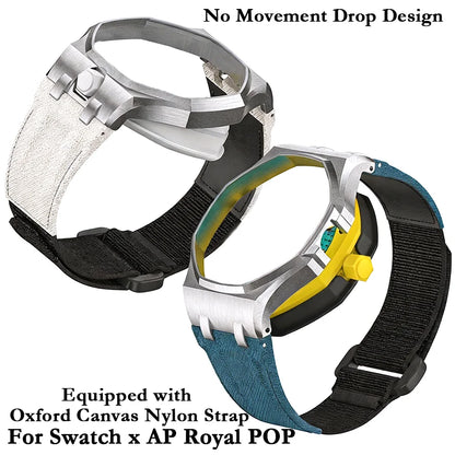 Bracelet de montre tout-en-un en toile Oxford et nylon pour Swatch AP Royal POP, kit de conversion de montre de poche en montre-bracelet, adaptateur, pièces de modification
