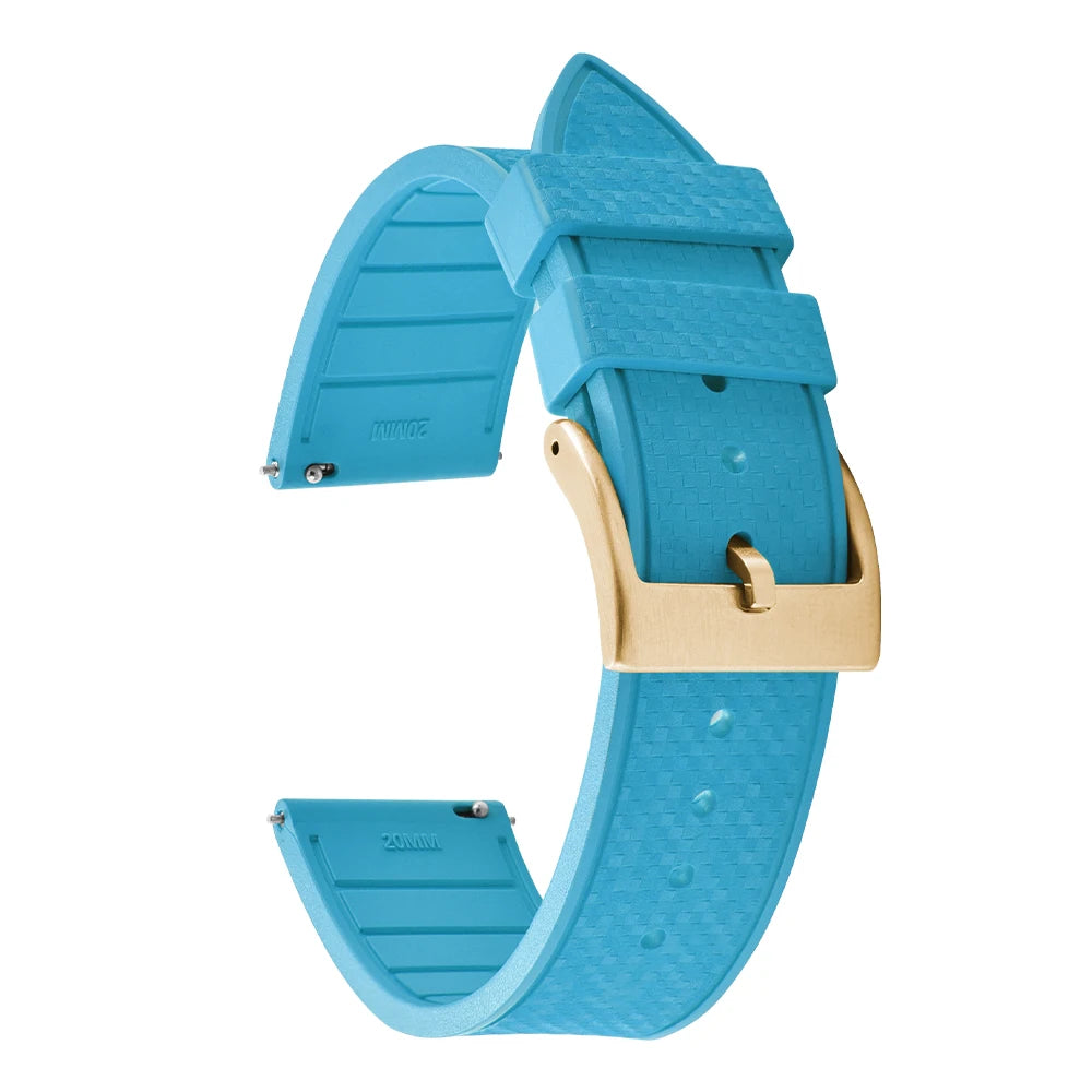 20MM 22MM supprime des bracelets de montre en caoutchouc fluoroélastomère/FKM mosaïque pour hommes femmes-bracelet de Sport étanche de remplacement à dégagement rapide