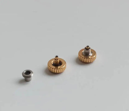 Steel threaded watch crown, head diameter, tap from 4.0mm to 7.0mm, 0.9mm with case tube, 2.2mm, 2.5mm, 2.8mm, W2315, 1 piece