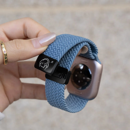 Bracelet en nylon tressé avec motif chien musical et fermoir magnétique pour Apple Watch S11 S10 S9 S8 Ultra SE3 49mm 42mm 45mm 44mm 46mm S10 42mm