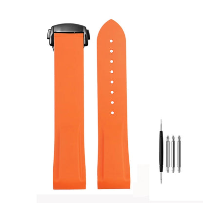 Cinturino per orologio da uomo in gomma e silicone, fibbia pieghevole, estremità curva, per Omega Seam84300 Speedmaster, 20 mm 21 mm 22 mm