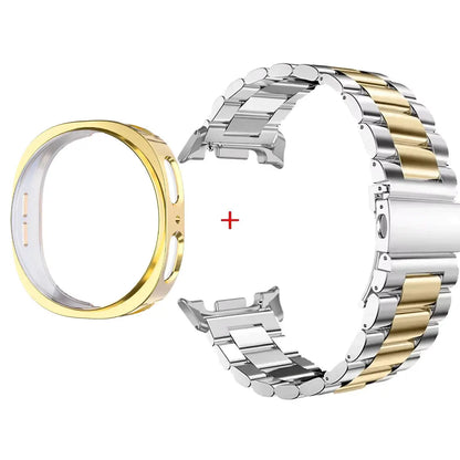 Stainless Steel Watch Band + Case for Samsung Galaxy Watch 8 40mm 44mm, Full Cover Metal Strap