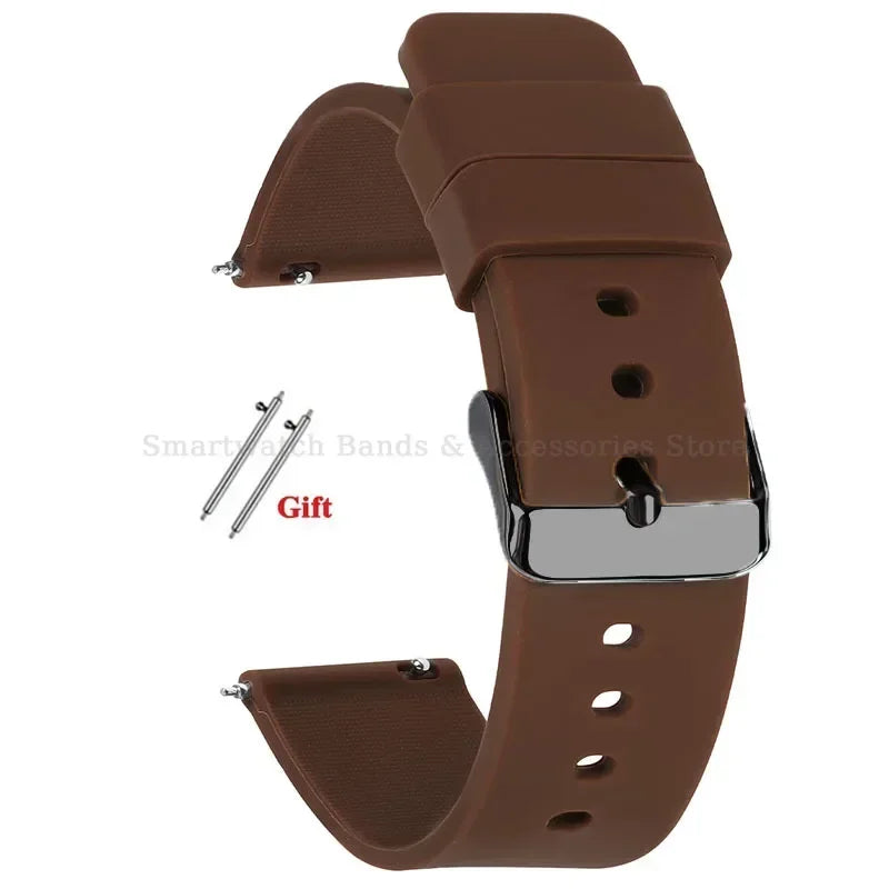 10mm 12mm 14mm 15mm 16mm 18mm 20mm 21mm 22mm 24mm Silicone Watch Band Quick Release Watch Strap for Men Women Universal Wristband