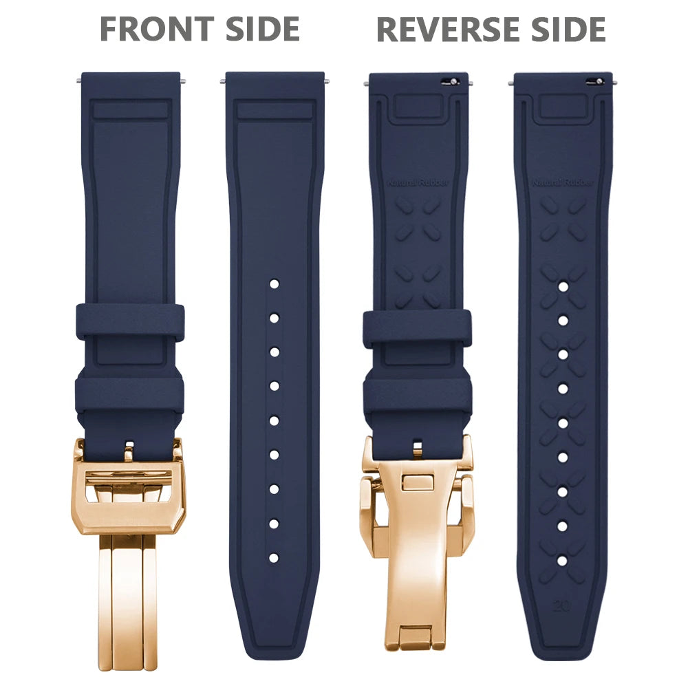 Bracelet en caoutchouc FKM 20mm 21mm 22mm pour montre IWC PILOT Portugal PORTOFINO, bracelet de plongée à libération rapide, montre connectée pour Huawei