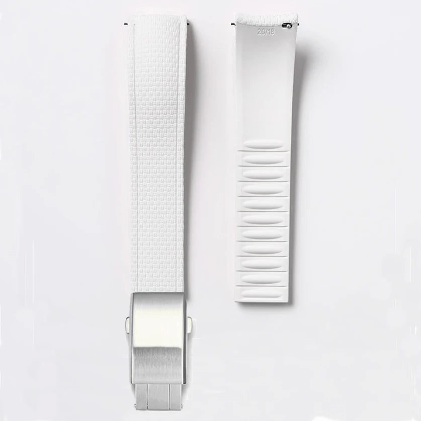 Bracelet de montre en caoutchouc fluoré FKM 18/19/20/21/22/24 mm avec boucle déployante universelle pour hommes, bracelet de remplacement CTS pour Seiko et Omega