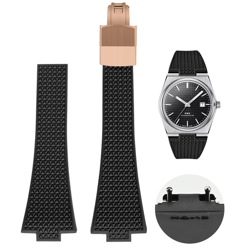 CTS Rubber strap for TISSOT PRX Powermatic 35mm 40mm 11mm 12mm Quick Release Spring Bar Watch Straps FKM Black Navy