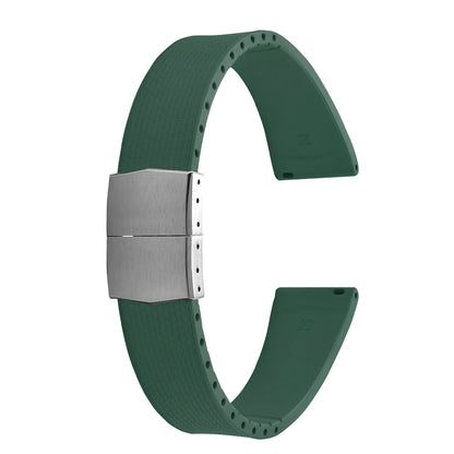 Cinturini per orologi in gomma Delugs CTS Fkm da 20 mm con fibbia a farfalla, 4 colori, texture unica, cinturino per orologi a sgancio rapido per orologi di marca