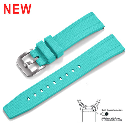 FKM Rubber Watch Strap 20mm 22mm Quick Release Waterproof Fluoro Rubber Dive Watch Band for Traditional Dive Watch Accessories