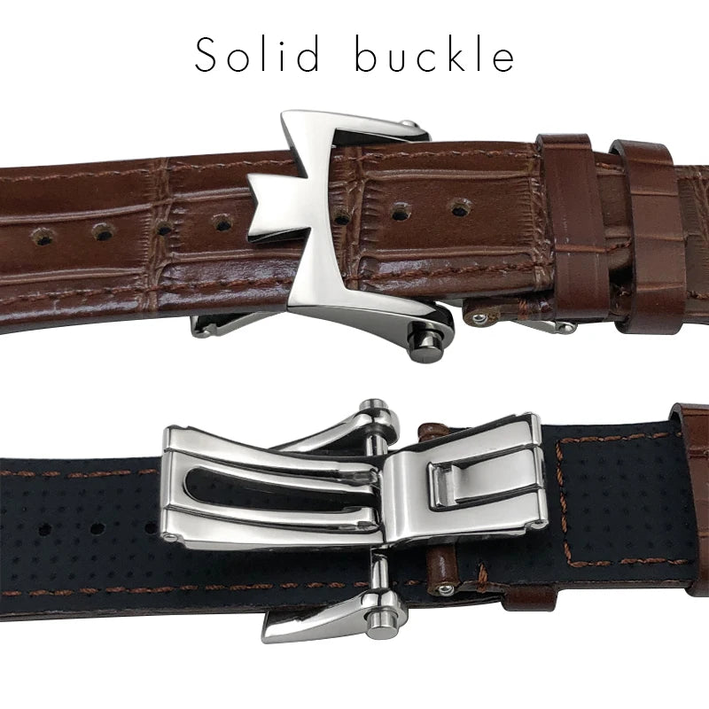 Bracelet de montre en cuir à démontage rapide 24x7mm pour Vacheron Constantin Overseas 4300V 4500V 5500V, bracelet de montre étanche noir et marron