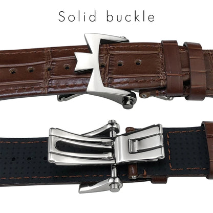 Bracelet de montre en cuir à démontage rapide 24x7mm pour Vacheron Constantin Overseas 4300V 4500V 5500V, bracelet de montre étanche noir et marron