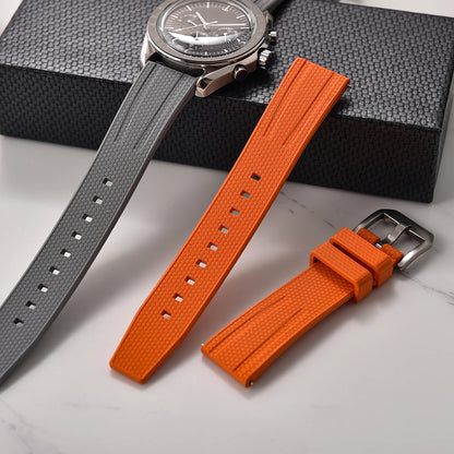 Cinturino per orologio in gomma FKM vulcanizzata di alta qualità, 20mm 22mm, a sgancio rapido, per uomo, sport, immersioni, accessori per cintura
