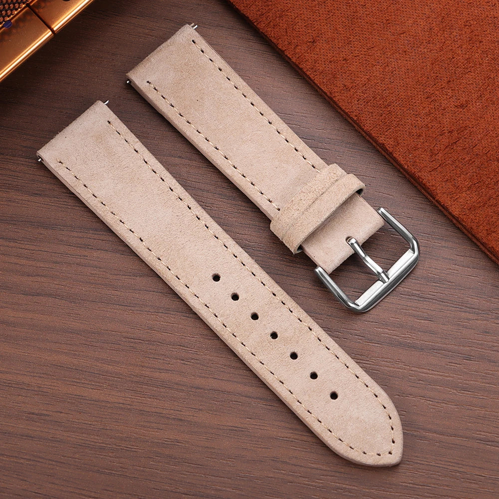 Vintage Suede and Cowhide Watch Strap, 18mm 19mm 20mm 22mm, Quick Release Watch Band for Men and Women, Universal Strap