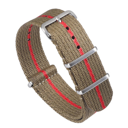 Cinturino per orologio monopezzo in nylon morbido 20mm 22mm, cinturino premium liscio a passaggio singolo, tessuto intrecciato a righe, cinturino da polso