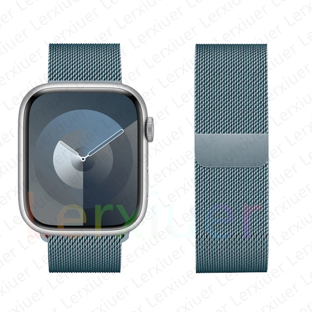 Milanese Loop for Apple Watch Band 46mm 44mm 45mm 40mm 42mm 41mm 38mm 49mm iWatch Bracelet Series 10 Ultra 2 9 8 SE 7 6 5 Bands
